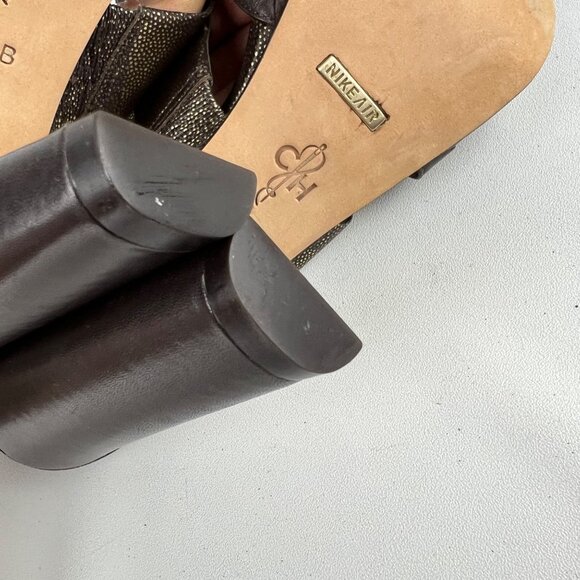 Cole Haan Womens NikeAir Strappy Heeled Sandals Brown Speckled Leather size 8.5B - Picture 12 of 13